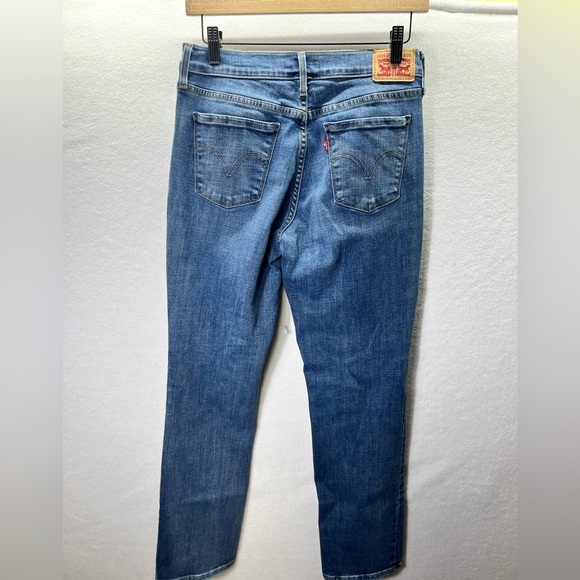Levi’s 505 Straight Jeans Womens 28 Waist Blue Denim Stretch Cute Pants 2150 - Picture 8 of 10
